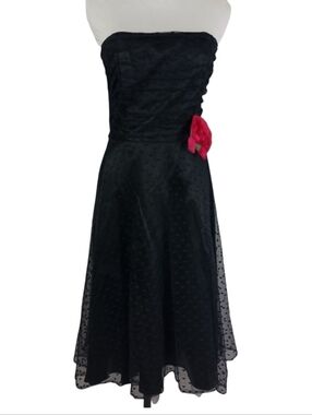 Vintage 90s Scott McClintock Black Floral Mini Dress Size 8
